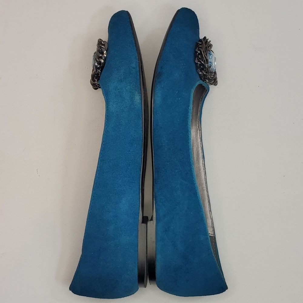 Fergie pointed toe blue suede Flats size 6 - Picture 5 of 16